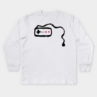 Video Game Controller Doodle Black Kids Long Sleeve T-Shirt